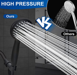 High Pressure Handheld <strong>Shower</strong> Head 5-Setting Powerful Spray with <strong>Hose</strong> and 59'' PVC <strong>Shower</strong> Modern Design Black Finish - Product Image 3