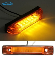 1x Feu de position latéral 6LED 12/24V 2Pin Strip Light Bar Amber/Red/White Line Surface Waterproof Clearance Lamp
