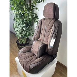 Housse de siège de voiture 5 pièces en cuir Nappa respirant toutes saisons, style professionnel/luxe, en lin, kits intérieurs élégants universels - Product Image 3