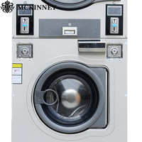 Laveuse-sécheuse commerciale MCKINNEY 25 KG à double tambour en acier inoxydable, machine à laver à monnayeur