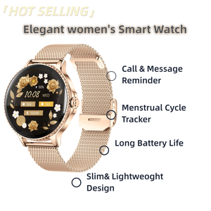 Elegant Women Smart <strong>Watch</strong> I225 Luxury Metal Band Heart Rate Blood Oxygen Monitor Female Cycle Tracking BT Call - Product Image 6