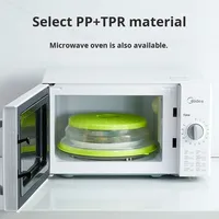 Couvercle de four à micro-ondes pliable multifonctionnel Couvercle de chauffage résistant aux éclaboussures et à l'huile Crochet en plastique en silicone durable