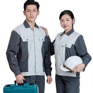 FMF Vêtement de Travail Décontracté Grande Taille pour Femme, Respirant, Écologique, en Polyamide, Broderie Géométrique, Manches Longues, Anthracite+Gris - Product Image 1