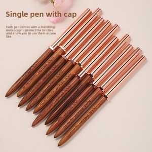 Pinceau à ongles ombré à manche en bois, grand pinceau oblique carré à tête plate en nylon pour gel UV et liner de manucure - Product Image 5