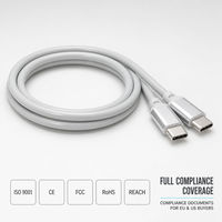 Kabel Data Pengisian Cepat USB C 60W Silikon Cair Grosir Pabrik, Kabel USB C 3A Tipe-C untuk Ponsel, Tablet, Laptop