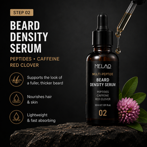 MELAO Kit de Soins Barbe Multi-Peptides : Baume, Huile, Sérum et Nettoyant Visage pour Hommes – Épaississant et Nourrissant pour un Soin Quotidien - Product Image 4