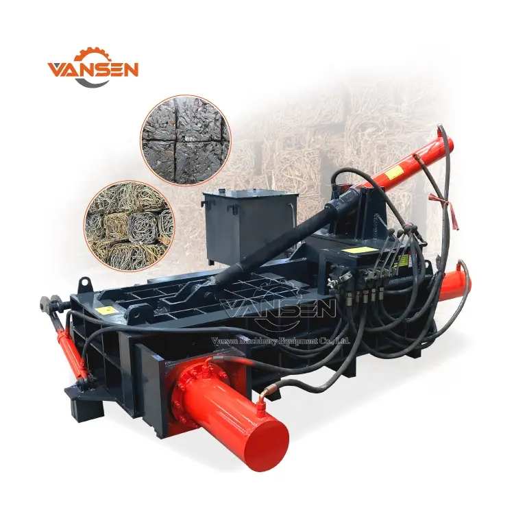 horizontal hydraulic aluminum copper iron steel waste scrap metal baler machine