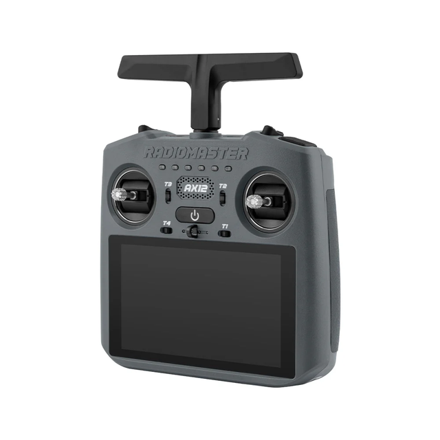 Radiomaster AX12 12CH 2.4GHz RC Transmitter Metal Plastic HD Touchscreen Compact Ergonomic Design for Drone Airplane Car Models