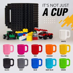 Niños Adultos Taza de café Novedad DIY Bloques de construcción Material ABS 350ml para cumpleaños Fiestas de Navidad Al azar 1 paquete incluido - Product Image 5