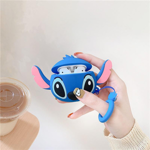 Funda de silicona 3D de Stitch para auriculares Apple AirPods Pro 2 3 4, diseño de dibujos animados, con cadena y dijes, estilo INS, linda, en caja. - Product Image 5