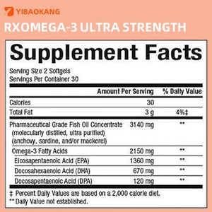 น้ำมัน<span class=keywords><strong>ปลา</strong></span> RxOmega-<span class=keywords><strong>3</strong></span>ที่แข็งแรงเป็นพิเศษแคปซูลแบบนิ่ม2150มก. <span class=keywords><strong>โอ</strong></span><span class=keywords><strong>เม</strong></span><span class=keywords><strong>ก้า</strong></span><span class=keywords><strong>3</strong></span>ต่อการให้บริการสนับสนุนสุขภาพหัวใจส่งเสริมสุขภาพของสมองและวิสัยทัศน์ - Product Image 3