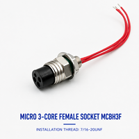 Connecteur sous-marin étanche HYSF SUBSEA MCBH3F Micro 3 broches femelle 7/16-20UNF, prise électrique sous-marine pour ROV