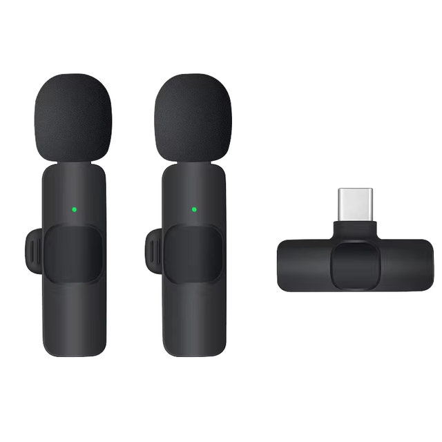 Wholesale Wireless Lavalier Microphone Studio Podcast Equipment Professional Vlog Microphone Kit Mobile Live Streaming Church
