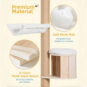 High Quality Luxury <strong>Cat</strong> <strong>Tree</strong> Tower <strong>Large</strong> Hammock <strong>Cat</strong> Furniture Made of Premium Wood and Sisal - Product Image 3
