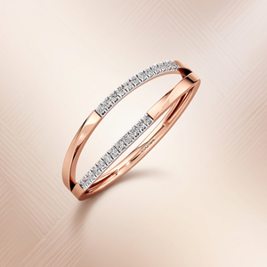 แหวนเพชรแล็บโกรว์ดีไซน์ไขว้สองแถวทันสมัยสำหรับผู้หญิง ทอง 10K 14K 18K เงิน 925 935 เครื่องประดับหรูหรา - Product Image 1