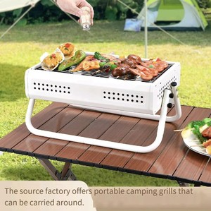 Barbecue au charbon de bois pliable moderne (en fer) à allumage automatique, écologique, pour l'extérieur et la maison, les fêtes et le camping - Product Image 2