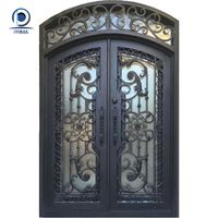 Porte d'entrée principale de villa Prima, extérieure, rustique, avec grille décorative, double porte en fer forgé, portes résidentielles