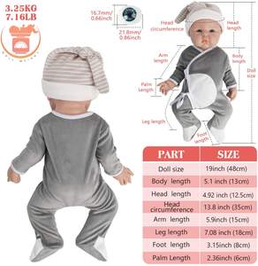 19 İnç Tam Vücut Silikon Bebek Oyuncak Noel Yeni Yıl Çocuklar İçin Mükemmel Hediye - Product Image 6