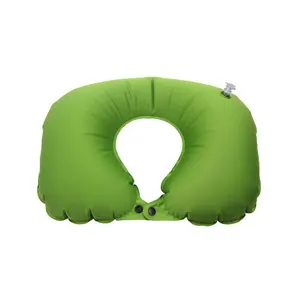 Comfortable inflatable travel pillow and neck cushion for easy carrying on aircraft