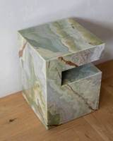Tables d'appoint de meubles en marbre de pierre Elite Table d'appoint mince en onyx vert