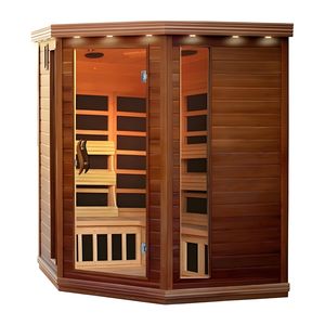 Современная электрическая сауна SS-450M с 10 нагревательными элементами, низким уровнем ЭМП, из массива древесины хемлока и красного кедра, для использования в спортзале, гостиной, спальне, 220В, цифровая - Product Image 2