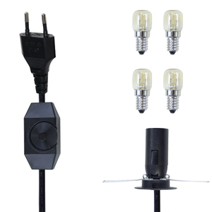 Cable de alimentación para lámpara de sal E14 de 1.8M con interruptor regulador de intensidad, enchufe estándar europeo, cable de longitud estándar - Product Image 4