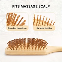 Brosse à cheveux démêlante en bois de bambou avec logo personnalisé, fabricant de brosses à coussin d'air en bambou pour femmes