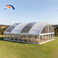Tente d'orangerie blanche de luxe à portée libre de 20 m avec toit personnalisé pour événements de mariage en plein air