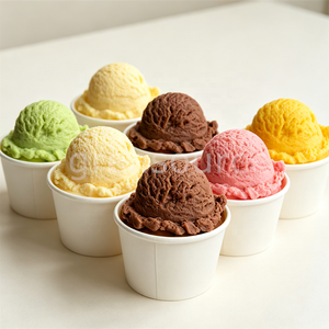 ชุดโมเดลที่ตักไอศกรีมพลาสติกสีสันสดใส ถ้วยกระดาษสีขาวสำหรับเจลาโต้จำลอง ของตกแต่งหน้าร้านขนมหวาน สำหรับถ่ายภาพอาหาร - Product Image 6