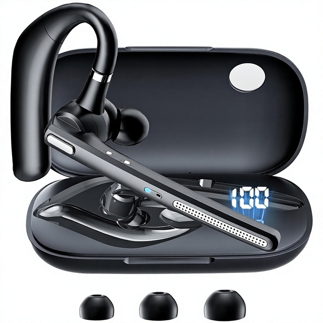 In-Ear Wireless Headphones with Active Noise Cancellation 72-Hour Talk Time 500mAh Charging Case for V5.3