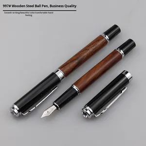 Stylo signature en bois personnalisé avec gravure de logo créatif, stylo à bille pour cadeau et publicité - Product Image 3