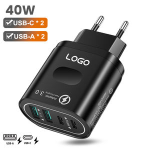 <span class=keywords><strong>Prise</strong></span> UE Chargeur mural USB C PD 40W 4 ports Type C Charge rapide Double port Adaptateur secteur USBC + QC USB Wall Multiport pour iPhone 16 - Product Image 1