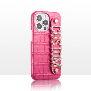 Custodia per telefono in pelle con motivo a coccodrillo personalizzato di lusso con fibbia in <span class=keywords><strong>oro</strong></span> con motivo iniziale custodia per iPhone 7-15 Pro Max - Product Image 1