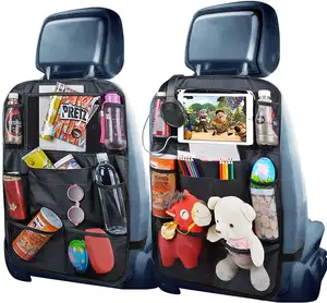 Organisateur de siège arrière de voiture, siège arrière pour enfants avec trou pour USB/casque, organisateur de siège arrière de voiture