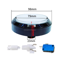 XINWA XW-5588 Bouton-poussoir plat en plastique 100 mm 5V 12V, interrupteur momentané éclairé par LED pour machine de jeu à monnayeur