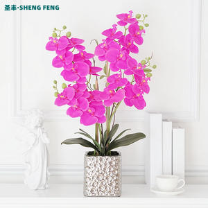F-R0369 Orchidea Artificiale <span class=keywords><strong>in</strong></span> <span class=keywords><strong>Vaso</strong></span> da 60cm, Orchidea Bianca <span class=keywords><strong>in</strong></span> Seta, Finta Phalaenopsis <span class=keywords><strong>in</strong></span> <span class=keywords><strong>Vaso</strong></span>, Fiore Artificiale - Product Image 1