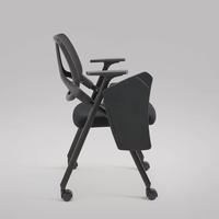 Chaises de salle de conférence pliables avec accoudoir pour tablette, sièges de bureau avec bureau rabattable