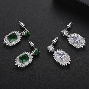 LUOTEEMI Hot Sale Luxury Women <strong>Emerald</strong> <strong>Jewelry</strong> <strong>Set</strong> Cubic Zirconia Necklace Earrings <strong>Jewelry</strong> <strong>Sets</strong> - Product Image 5