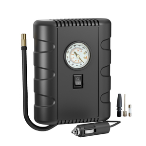 VEBU 塑料轮胎充气机 便携式空气压缩机 12V 直流模拟压力表 100 PSI 快速充气气泵 适用于紧凑型车辆 - Product Image 1