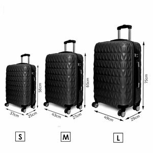 Besar murah diskon besar modis uniseks Abs koper plastik untuk bepergian tas sampel 3 pcs set bagasi - Product Image 5