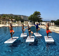 Tapis de yoga aquatique gonflable - Tapis d'exercice flottant portable Tapis de yoga aquatique pour piscine, lac, plage Entraînement physique et d'équilibre