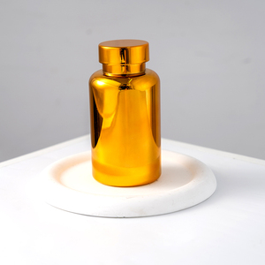 Botol Sepuh elektrik pil kapsul Vatamin obat plastik warna perak HDPE kualitas makanan kelas atas dengan tutup PS perak - Product Image 5