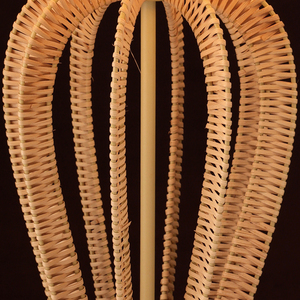 Cao Boho ven biển mộc mạc giấy dây mây wicker nhìn điện E26 B22 đèn màu be vải lanh bóng râm - Product Image 3