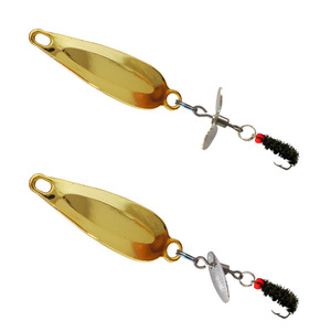 ชุดตกปลาในน้ำจืดแบบสปินเนอร์ลูร์สีทองพร้อมเหยื่อขนาดเล็กสำหรับปลาชับในลำธารและปลาไวท์เบท - Product Image 1