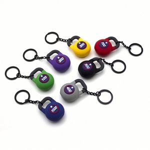 Mini Kettlebell Keychain PVC, Creative Fitness Bag Charm and Backpack Pendant, Novelty Gym <b>Key</b> <b>Ring</b> Promotional Gift - Product Image 1