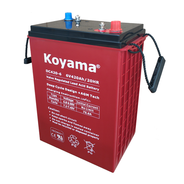 Brand New VRLA Deep Cycle Lead Acid Battery KOYAMA 6V 420AH AGM Motive Power Battery for Energy Storage Floor Machine Wheelchair