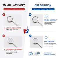 Chaîne de production entièrement automatique de miroirs dentaires jetables robustes, 200 pièces/min, pour l'assemblage de miroirs buccaux durables