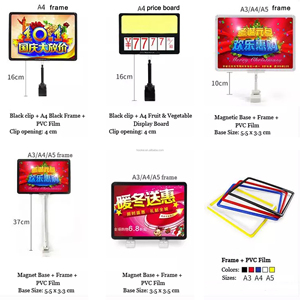 Supermarket Retail Plastic Promotion Advertising <b>Poster</b> Sign Holder Board Floor Display Stand <b>Poster</b> <b>Frame</b> - Product Image 6