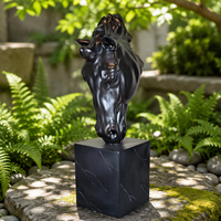 Sculpture de cheval du zodiaque en fibre de verre personnalisée, résistante à l'eau, pour hôtel, maison et usage commercial, petits ornements