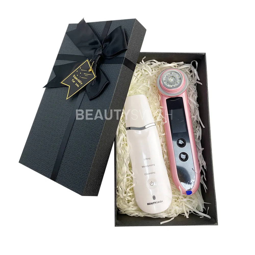 Exclusive 2022 Customized Portable Home Use Skin Tightening Treatment High Radio Frequency RF Skin Scrubber Set for Christmas